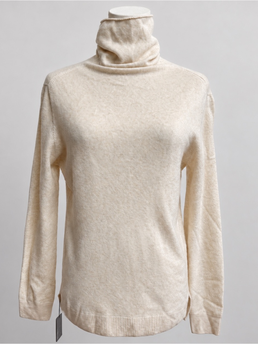NWT Chanyarn 100% Merino Wool Turtleneck Womens S Ivory Work Casual